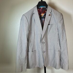 Ted Baker London Wool Blend Gray Tweed Two Button Sport Coat size 4 = 40R